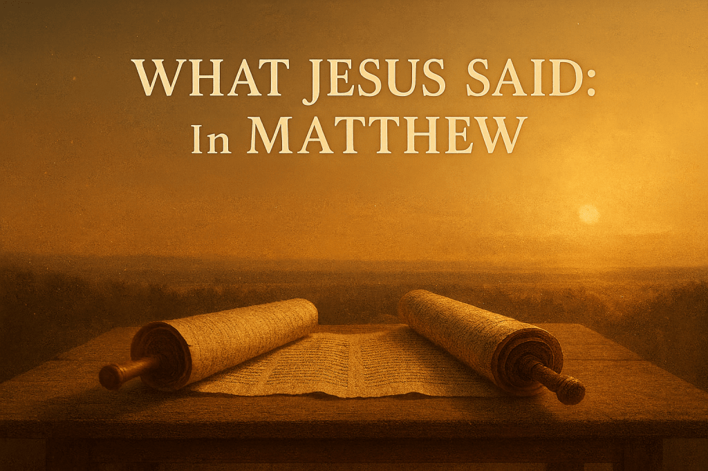 What Jesus Said. Part Two. Gospel According to&nbsp;Matthew.